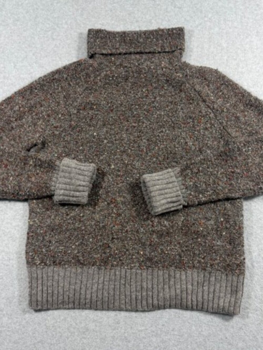 Rachel Zoe Wool Blend Speckled Turtleneck Sweater Gray L